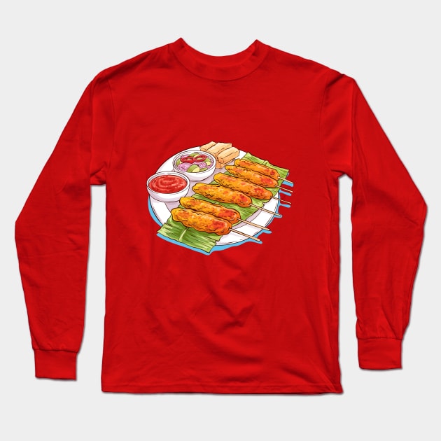 Satay Long Sleeve T-Shirt by Mako Design 